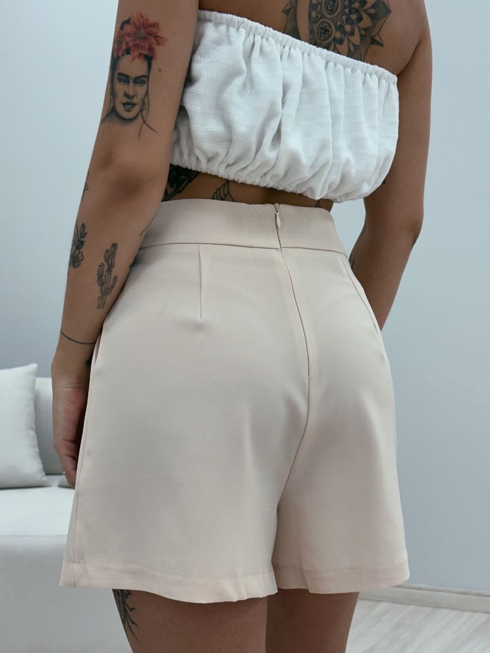 SHORT DANIELA ALFAIATARIA MARFIM