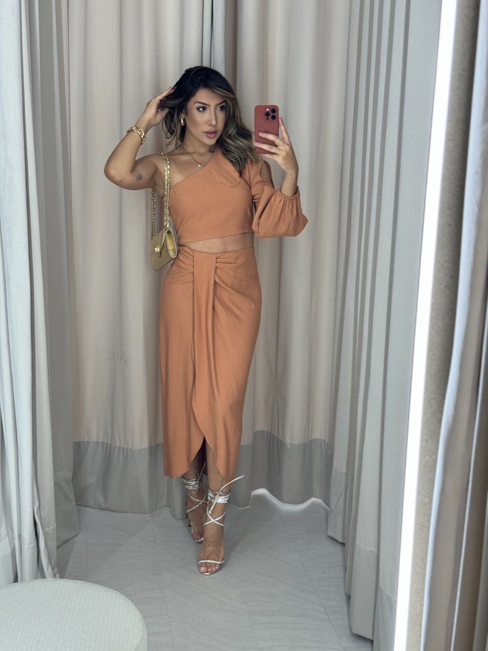 CONJUNTO CAROLINA NULA MANGA CARAMELO - 0051650095 - CAROLLA FERRARO