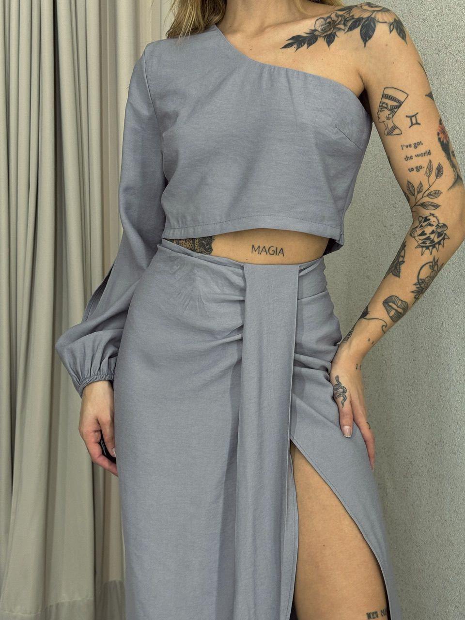 CONJUNTO CAROLINA NULA MANGA CINZA