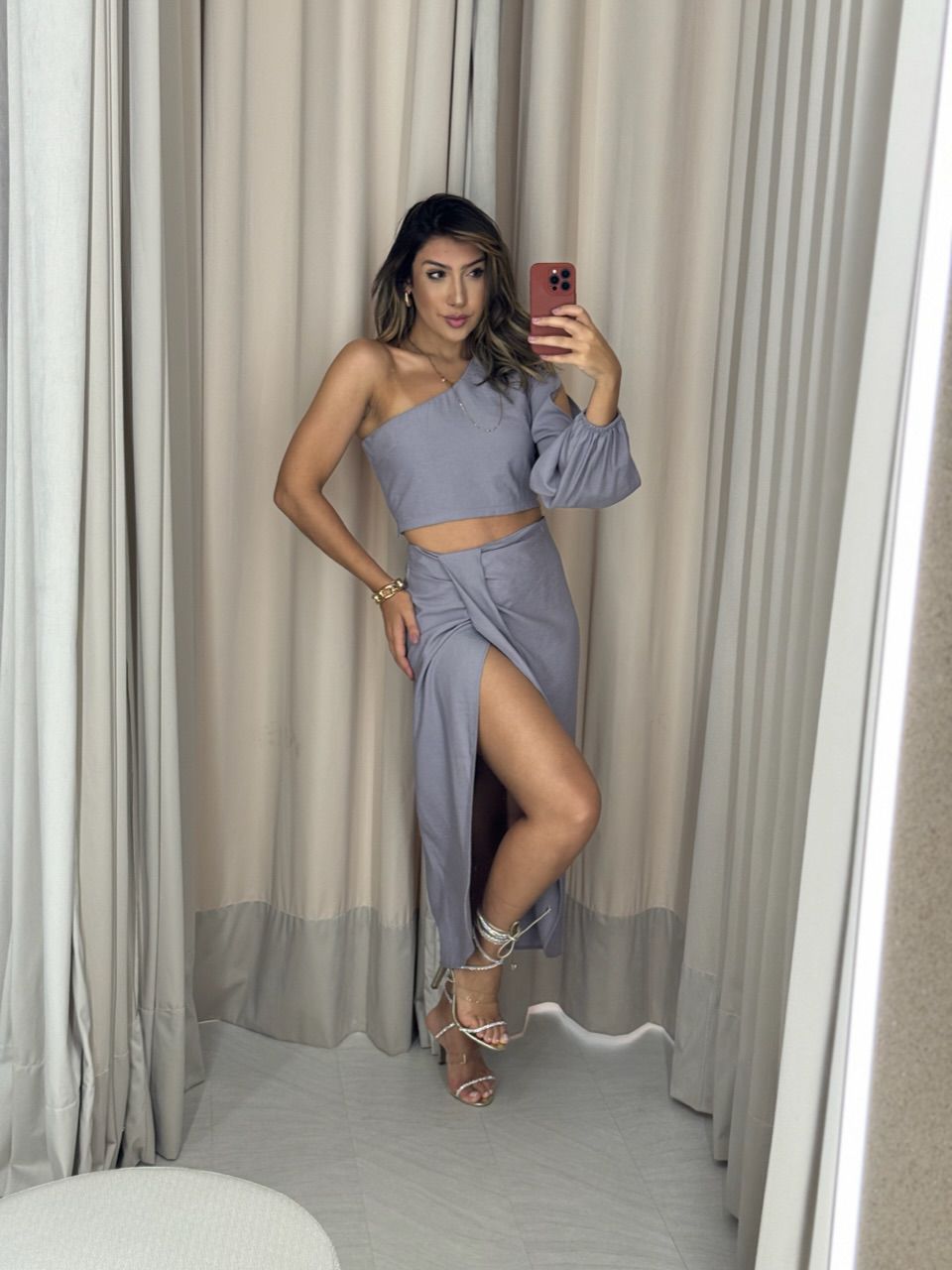 CONJUNTO CAROLINA NULA MANGA CINZA