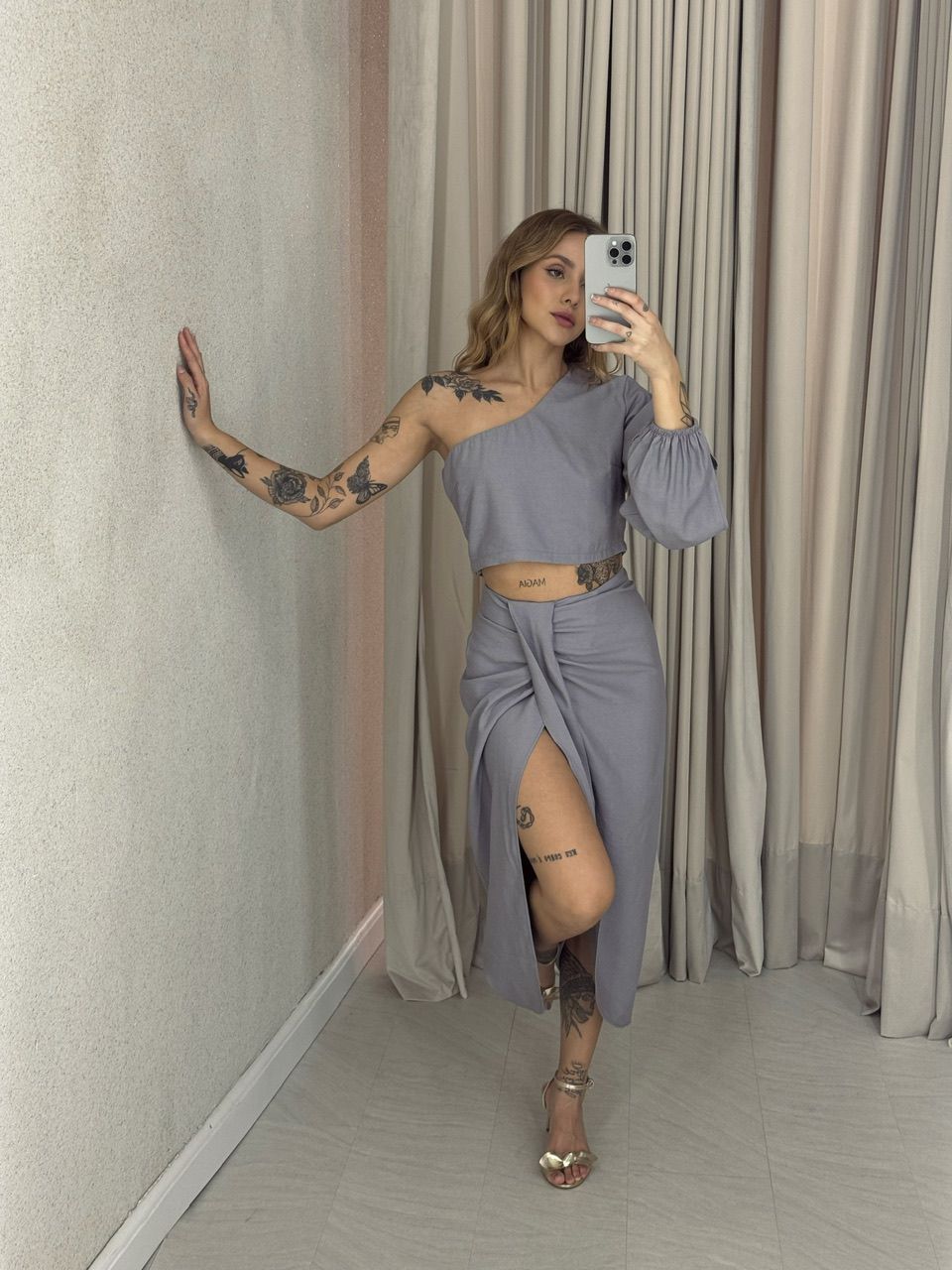 CONJUNTO CAROLINA NULA MANGA CINZA
