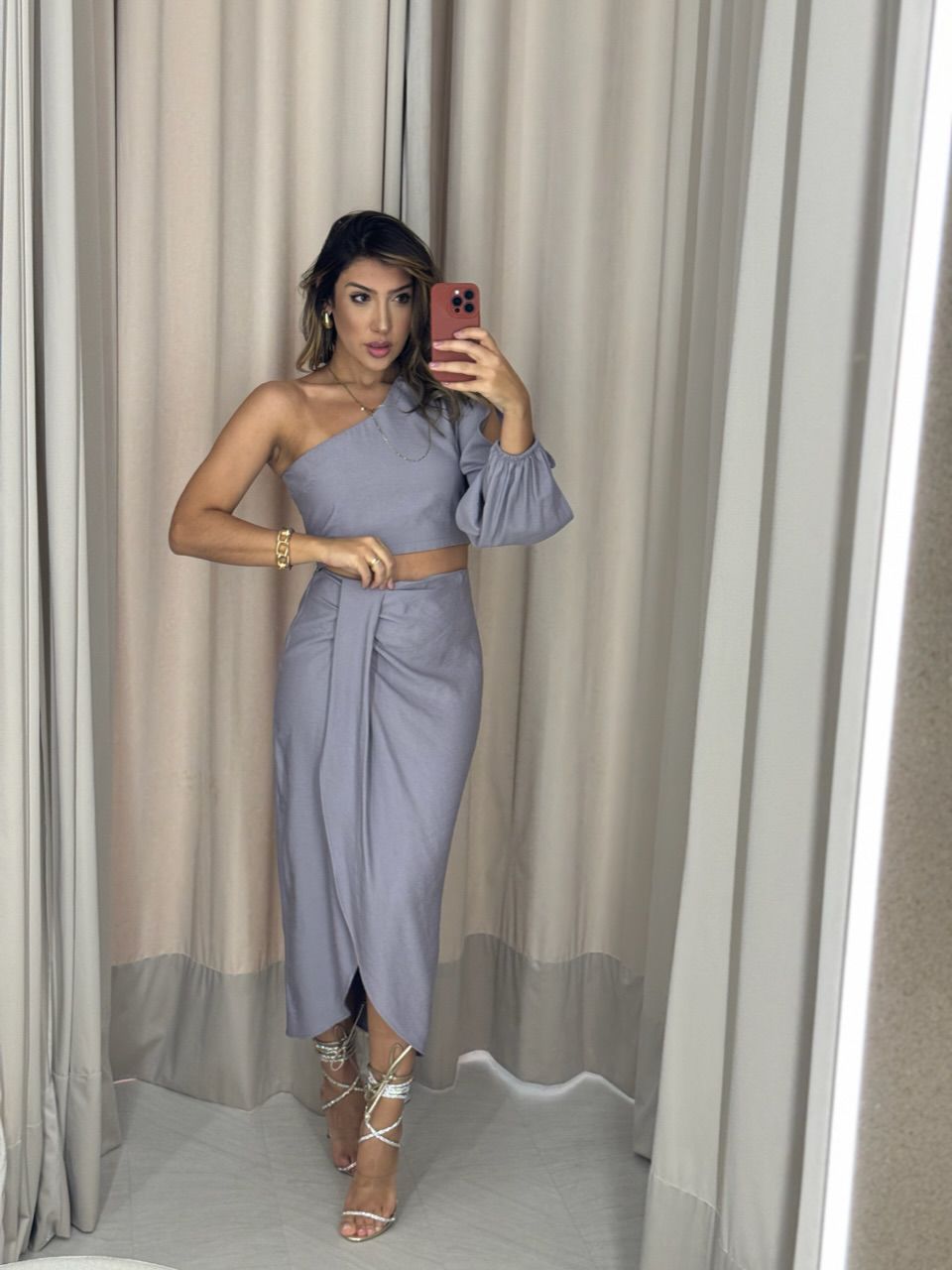 CONJUNTO CAROLINA NULA MANGA CINZA