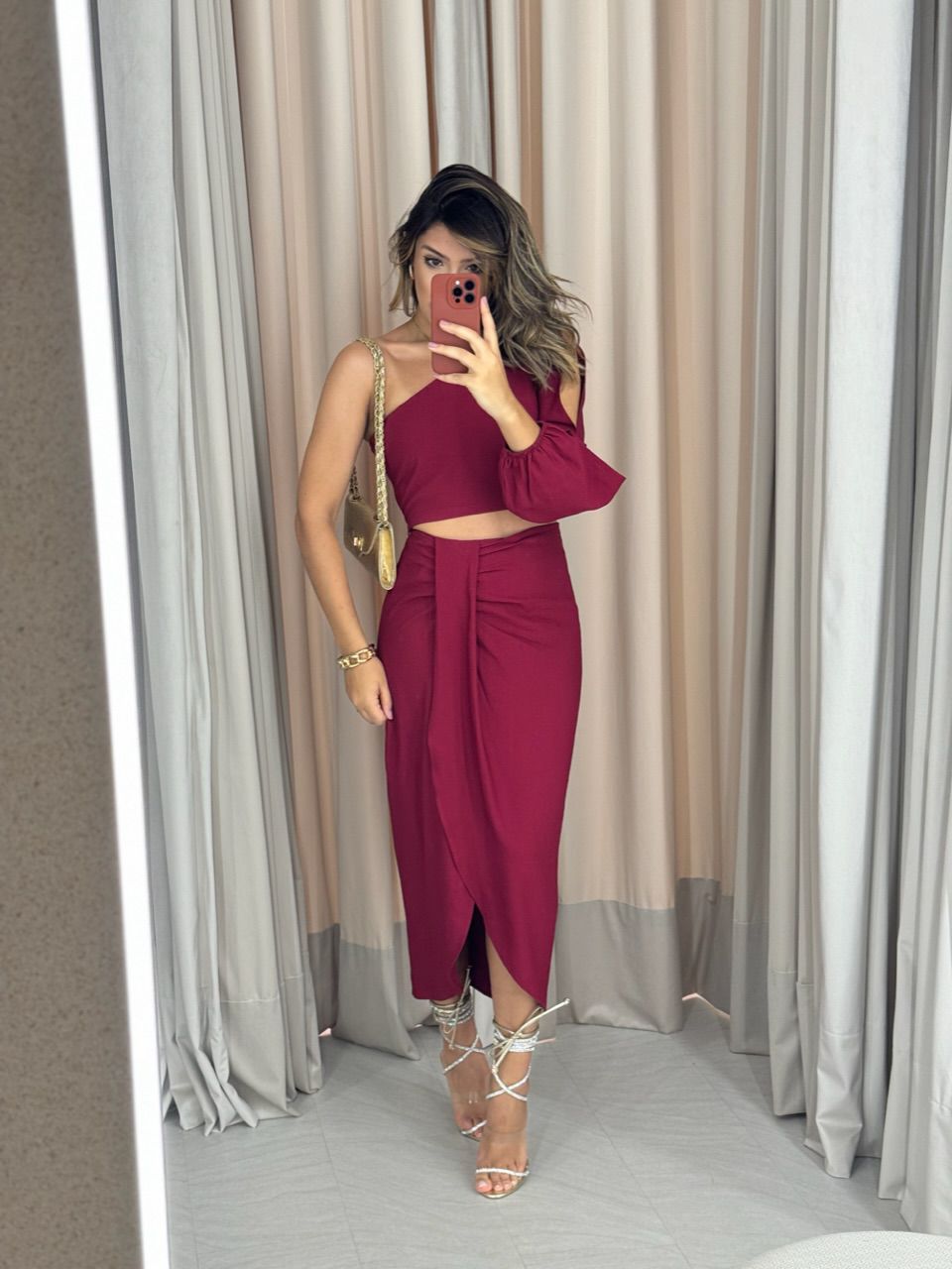 CONJUNTO CAROLINA NULA MANGA CHERRY RED