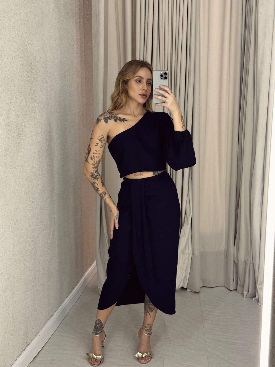 CONJUNTO CAROLINA NULA MANGA PRETO - 0051650032 - CAROLLA FERRARO