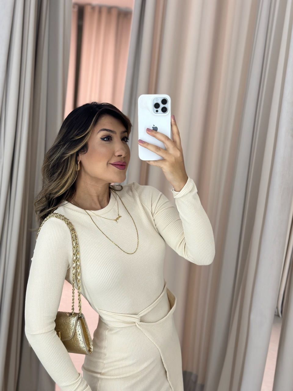 VESTIDO ALANA ANARRUGA MARFIM