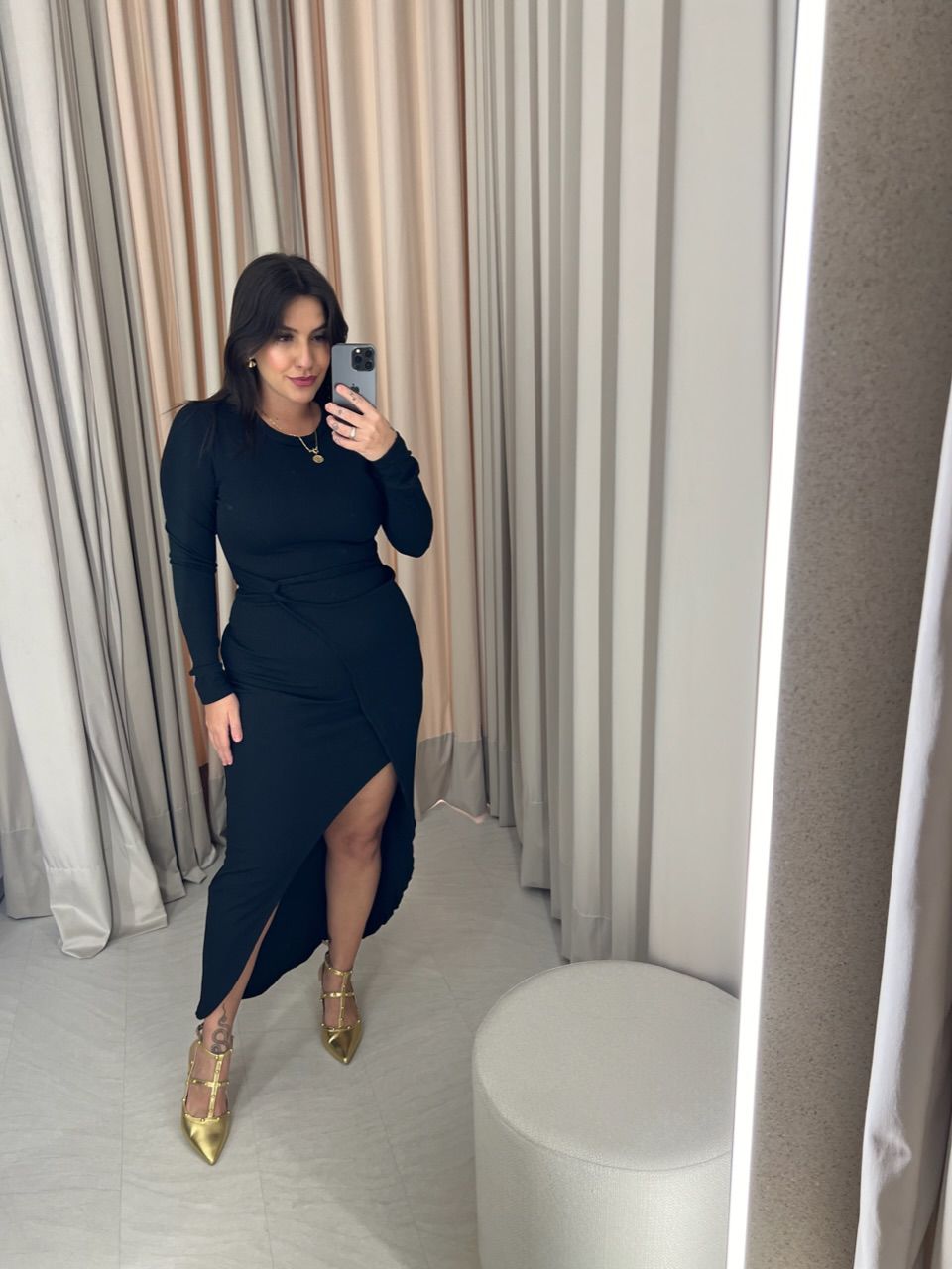 VESTIDO ALANA ANARRUGA PRETO