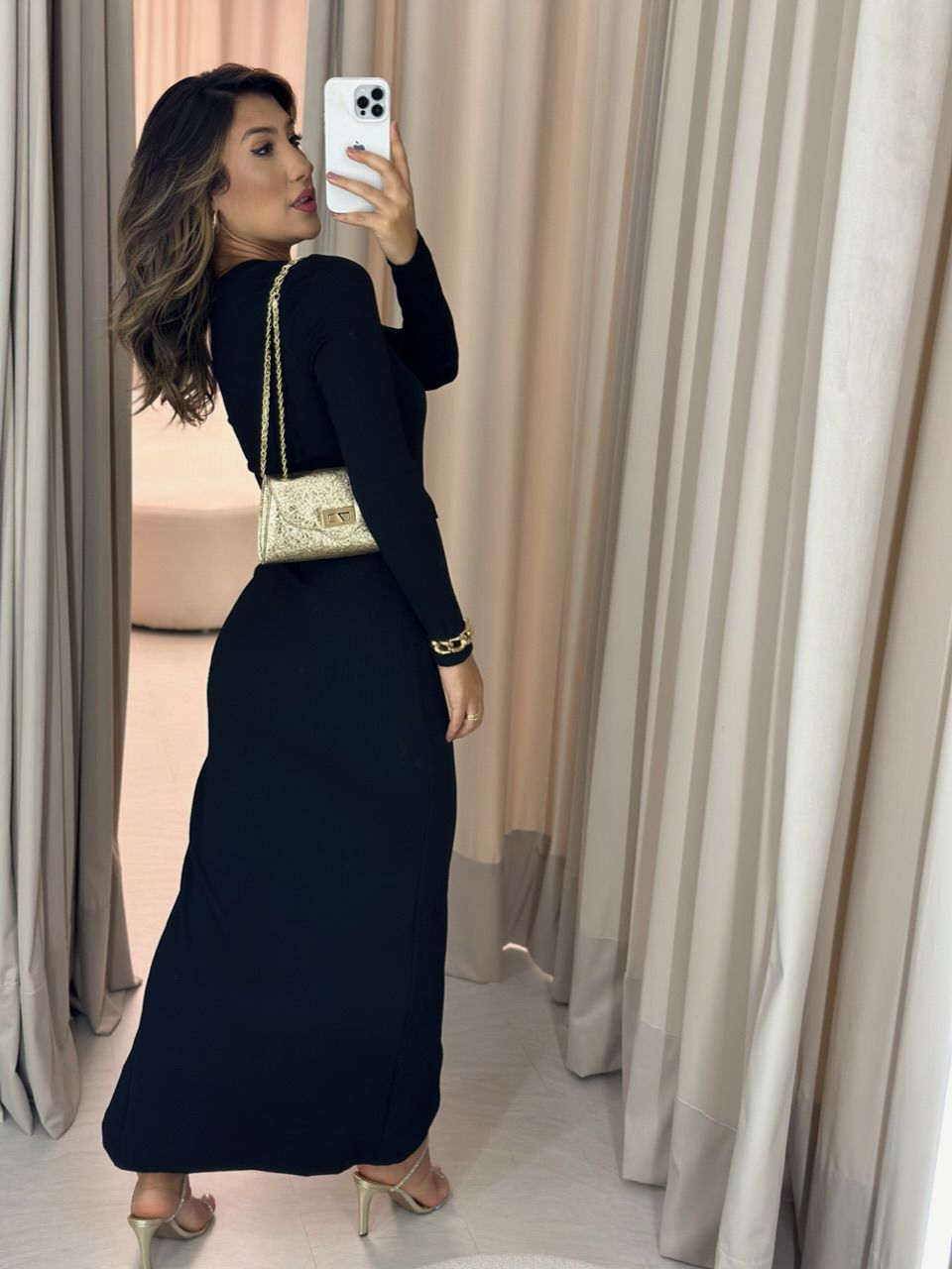 VESTIDO ALANA ANARRUGA PRETO
