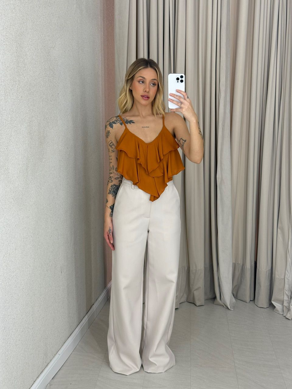 BLUSA MAYA ALÇA CARAMELO