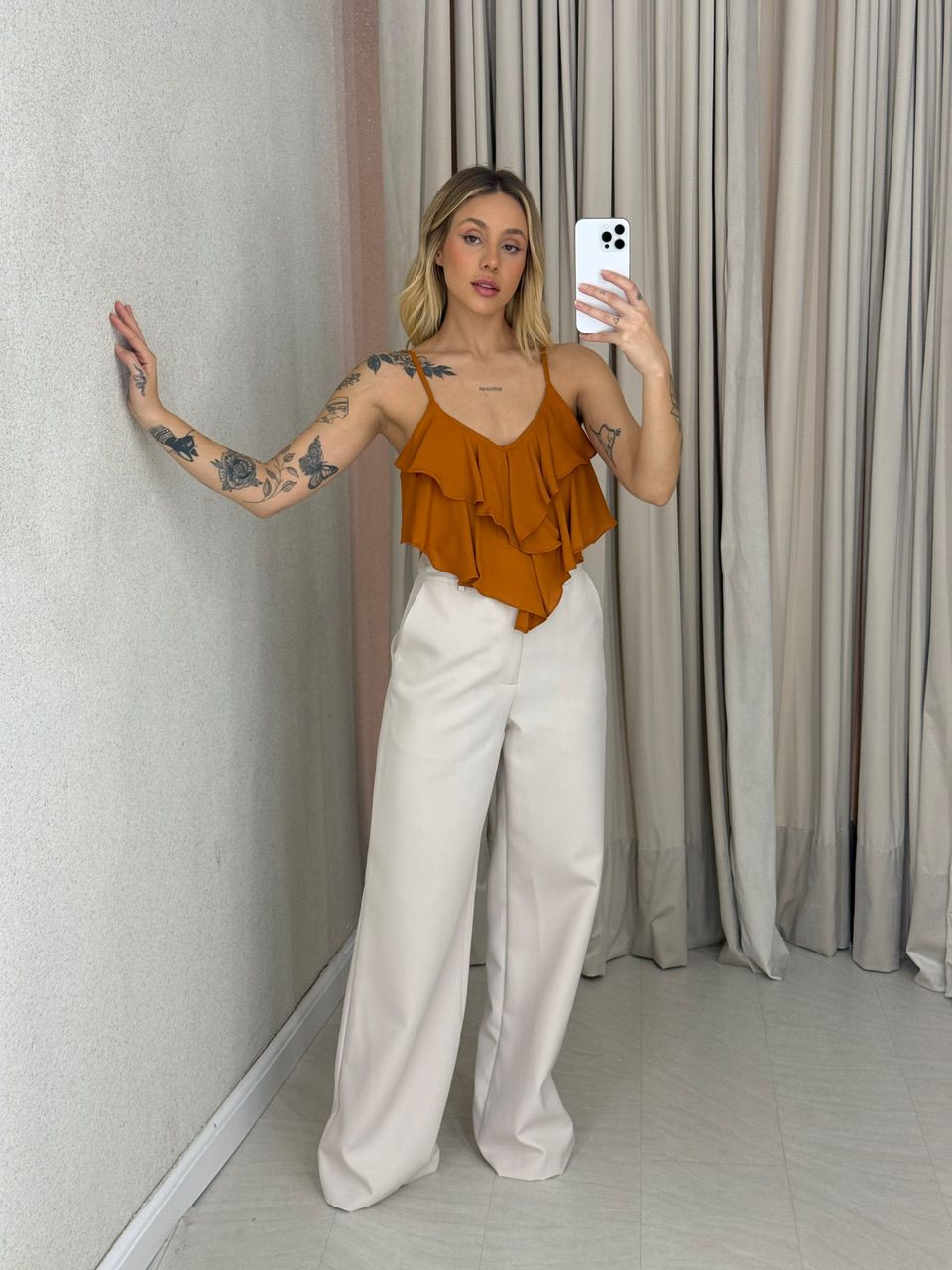 BLUSA MAYA ALÇA CARAMELO