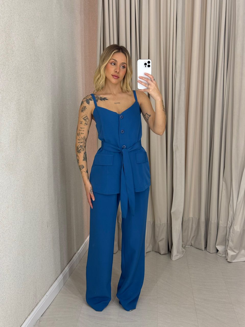 CONJUNTO ALESSIA BLUSA CALÇA AZUL