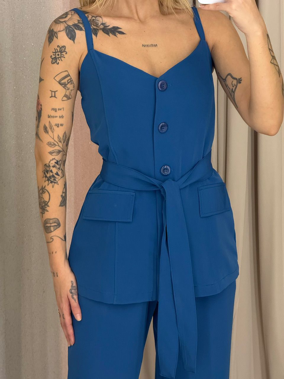 CONJUNTO ALESSIA BLUSA CALÇA AZUL
