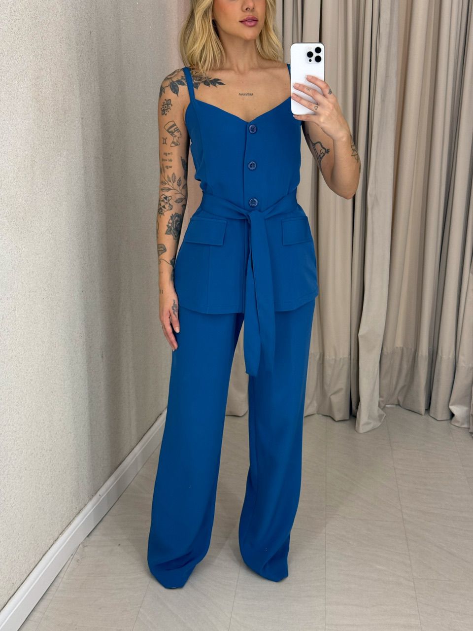 CONJUNTO ALESSIA BLUSA CALÇA AZUL