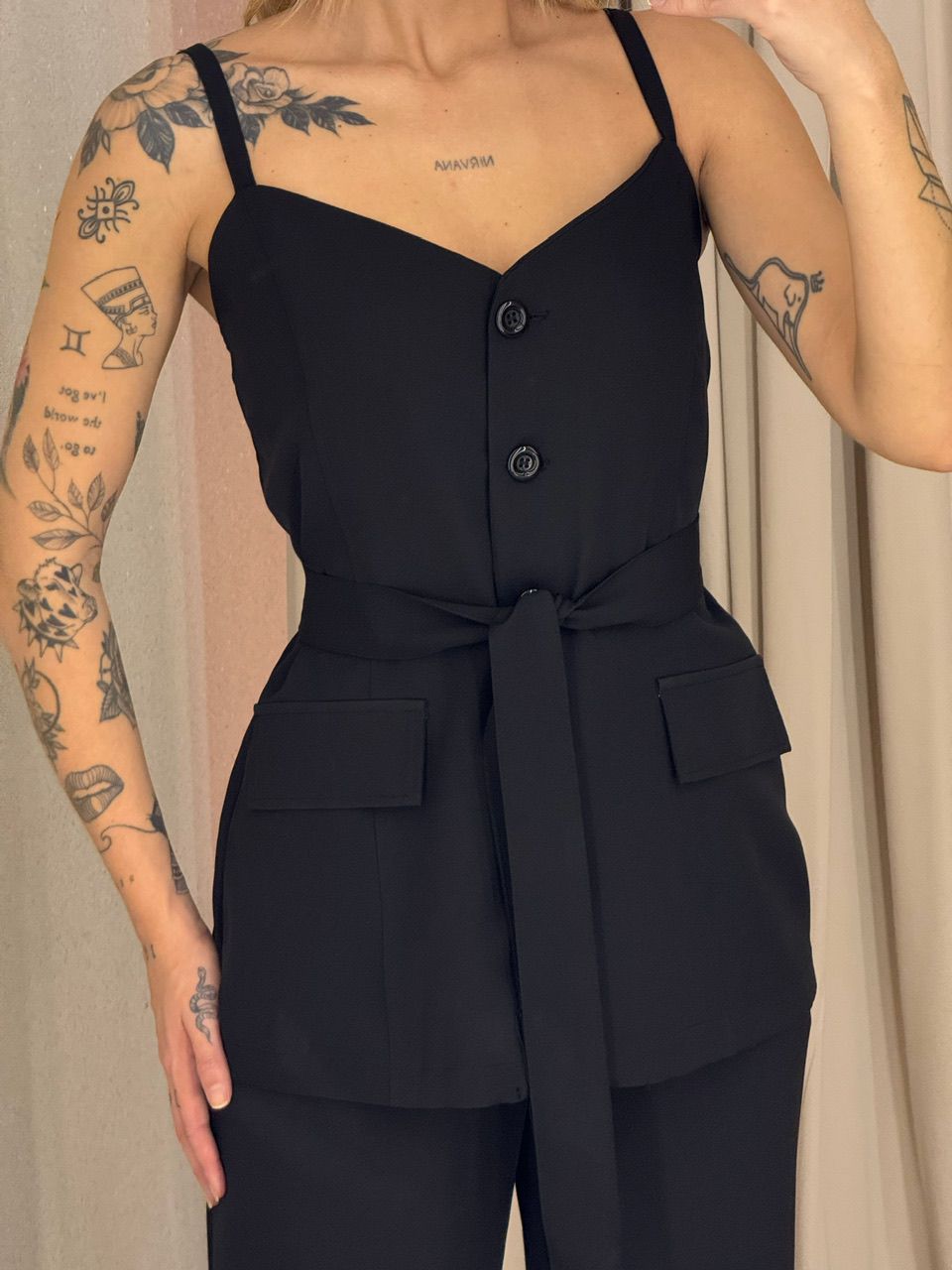 CONJUNTO ALESSIA BLUSA CALÇA PRETO