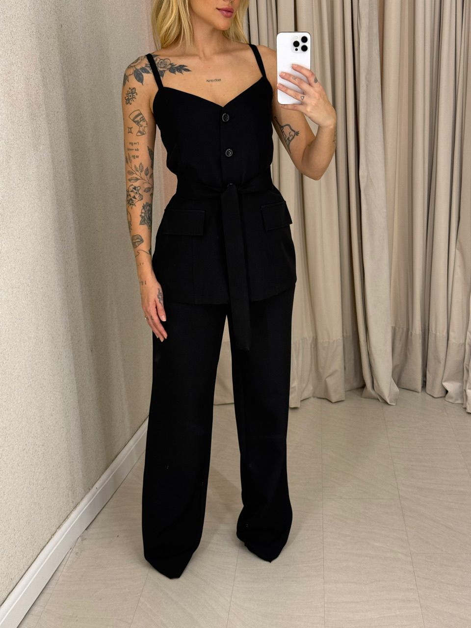 CONJUNTO ALESSIA BLUSA CALÇA PRETO