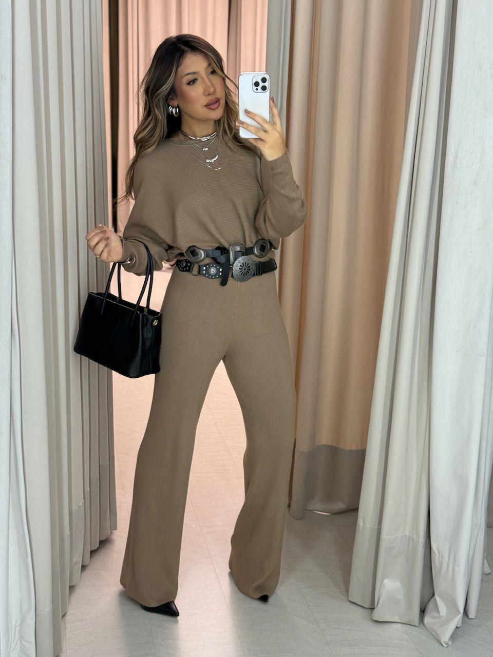 CONJUNTO LISA TRICOT NUDE - 0063760049 - CAROLLA FERRARO