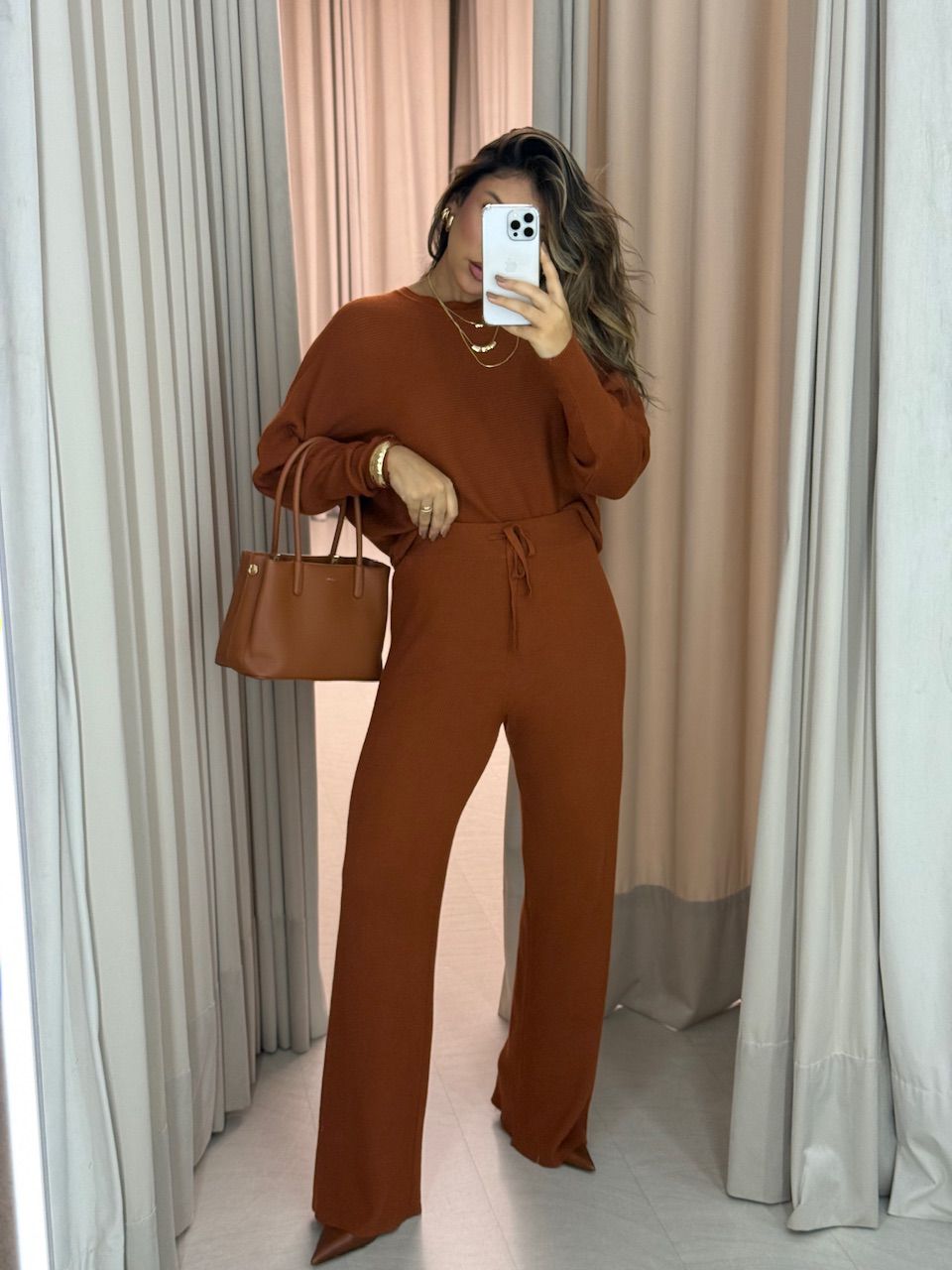 CONJUNTO LISA TRICOT TELHA