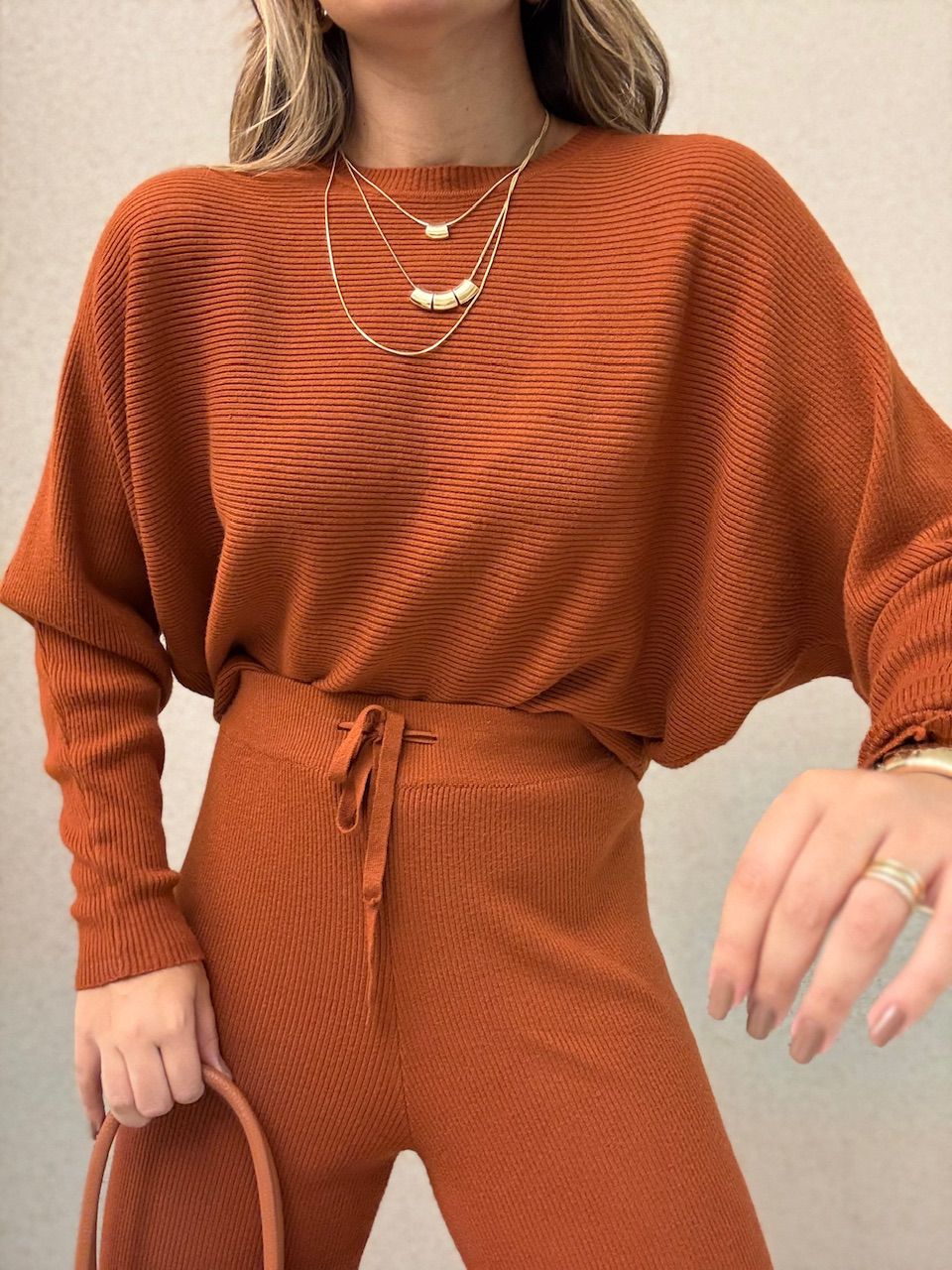 CONJUNTO LISA TRICOT TELHA