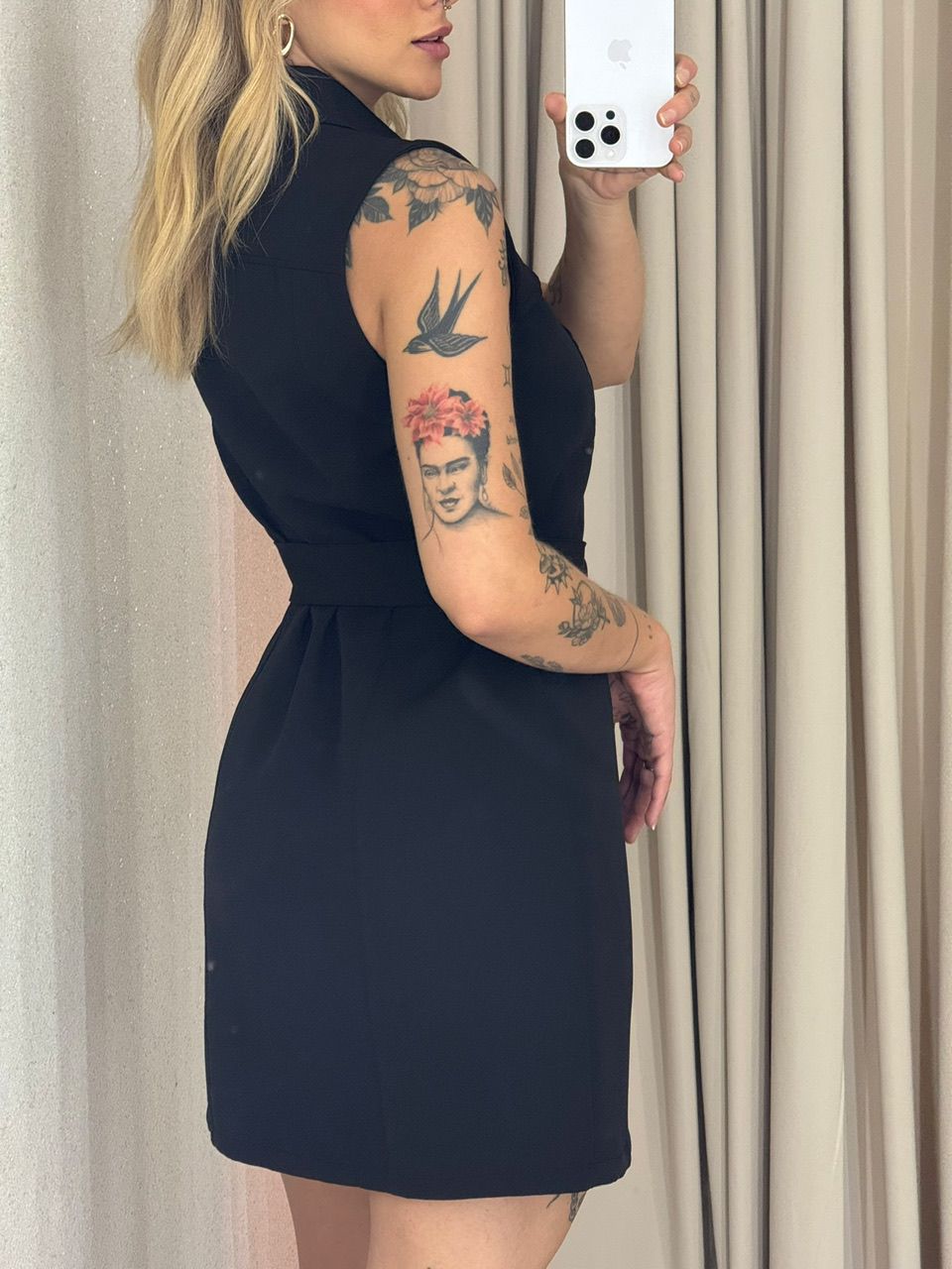 VESTIDO SARAH BOTÕES PRETO