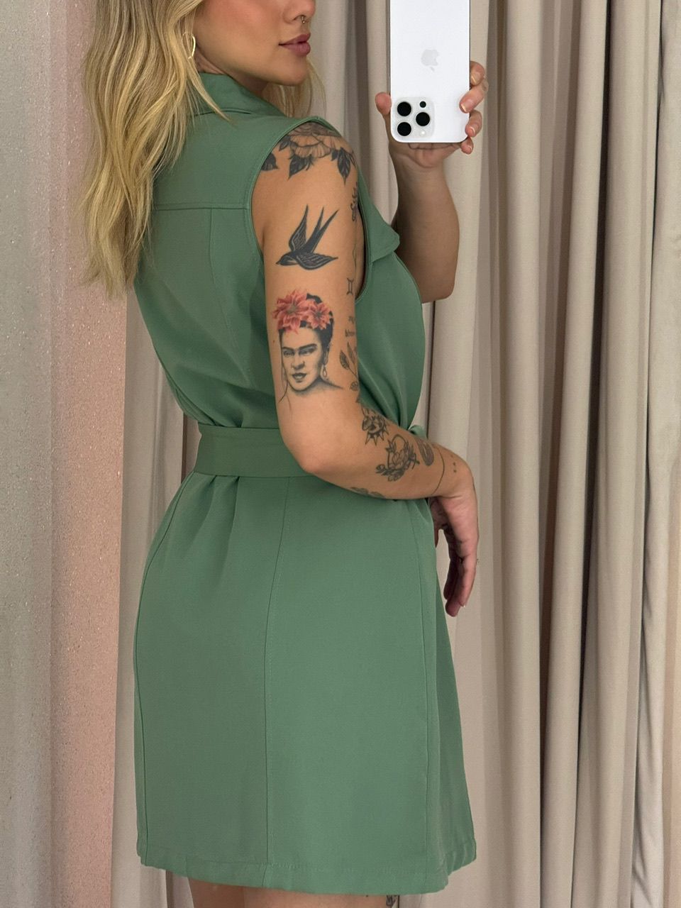 VESTIDO SARAH BOTÕES VERDE