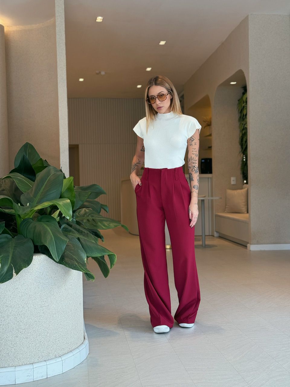 CALÇA CAROL PANTALONA CHERRY RED