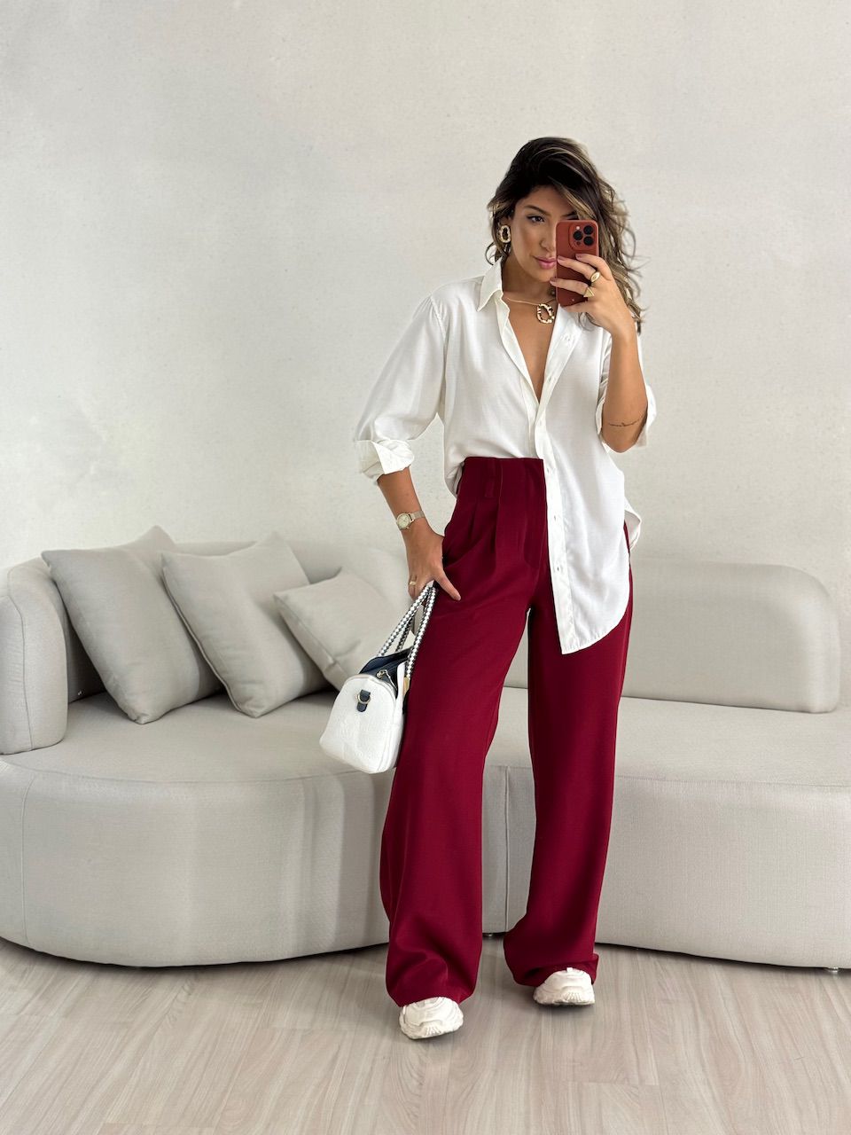 CALÇA CAROL PANTALONA CHERRY RED - 0052610330 - CAROLLA FERRARO
