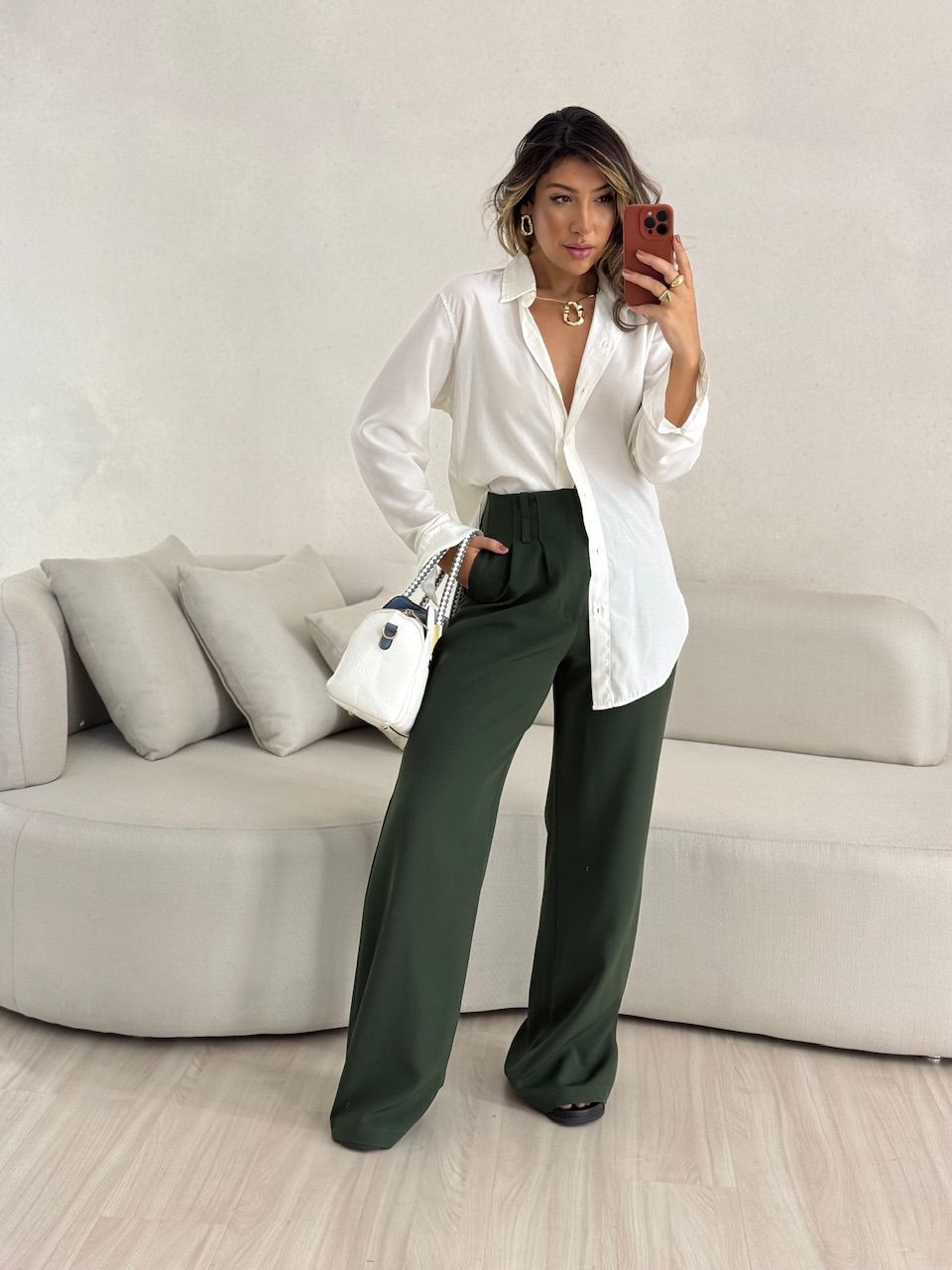 CALÇA CAROL PANTALONA VERDE - 0052610014 - CAROLLA FERRARO