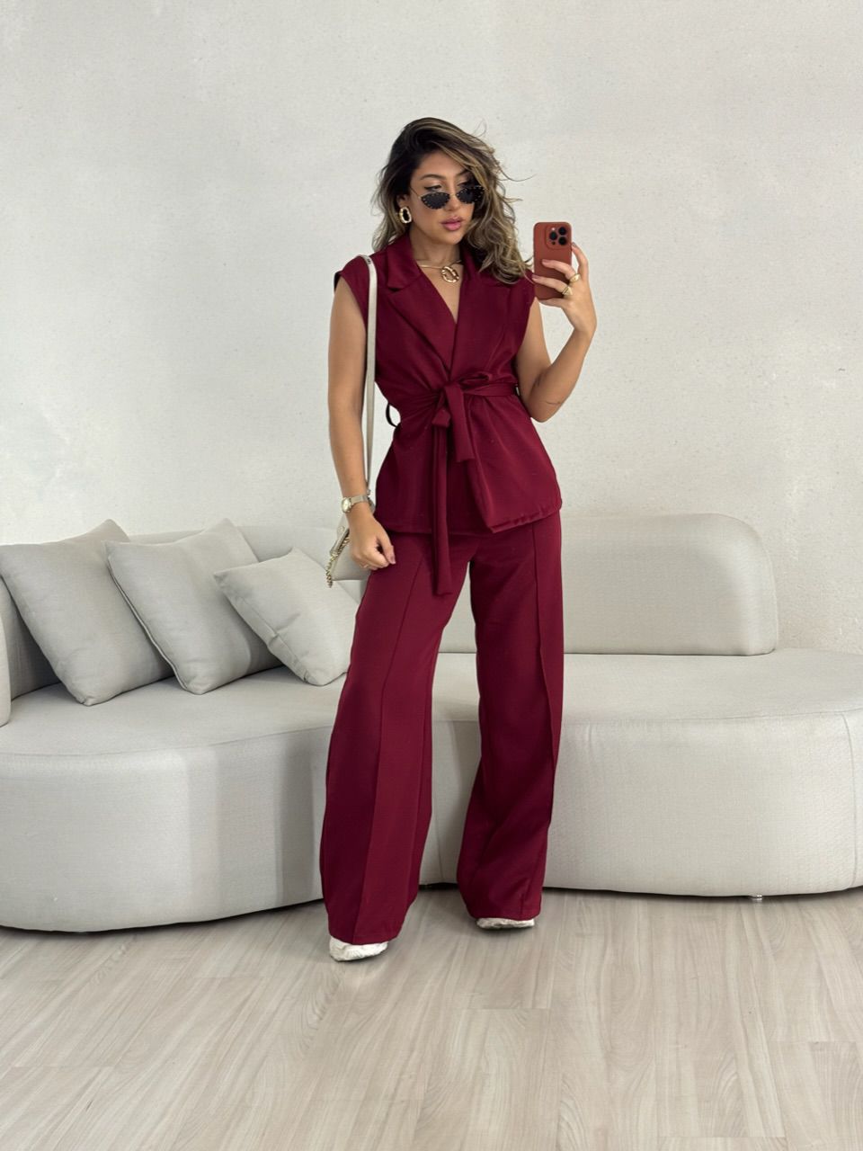 CONJUNTO ÍSIS COLETE CHERRY RED - 0052600330 - CAROLLA FERRARO