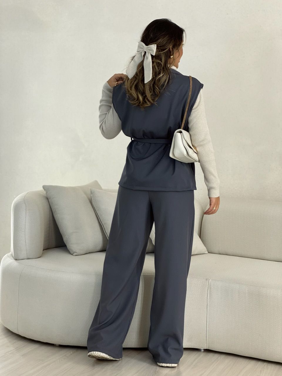 CONJUNTO ÍSIS COLETE CINZA