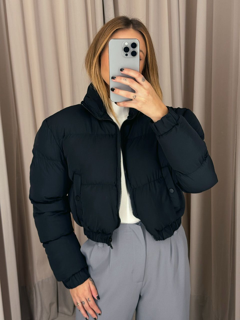 PUFFER BRUNA LISA PRETA