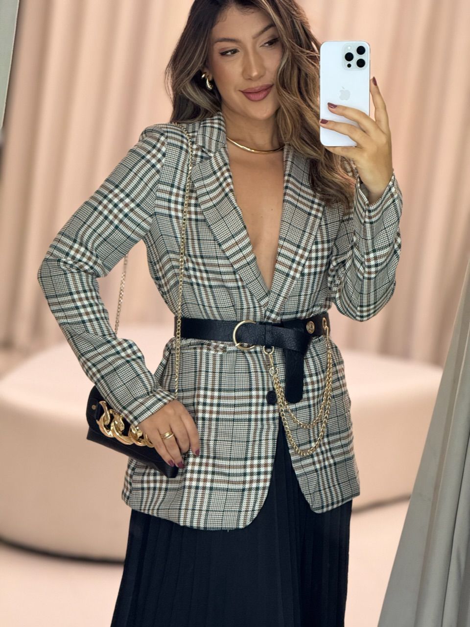 BLAZER CRISTINA XADREZ VERDE