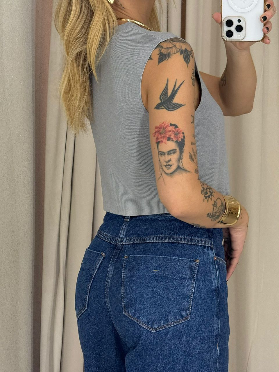BLUSA GABI CAVADA CINZA