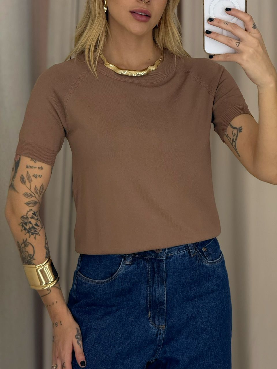 BLUSA YANE TRICOT CAPUCCINO 