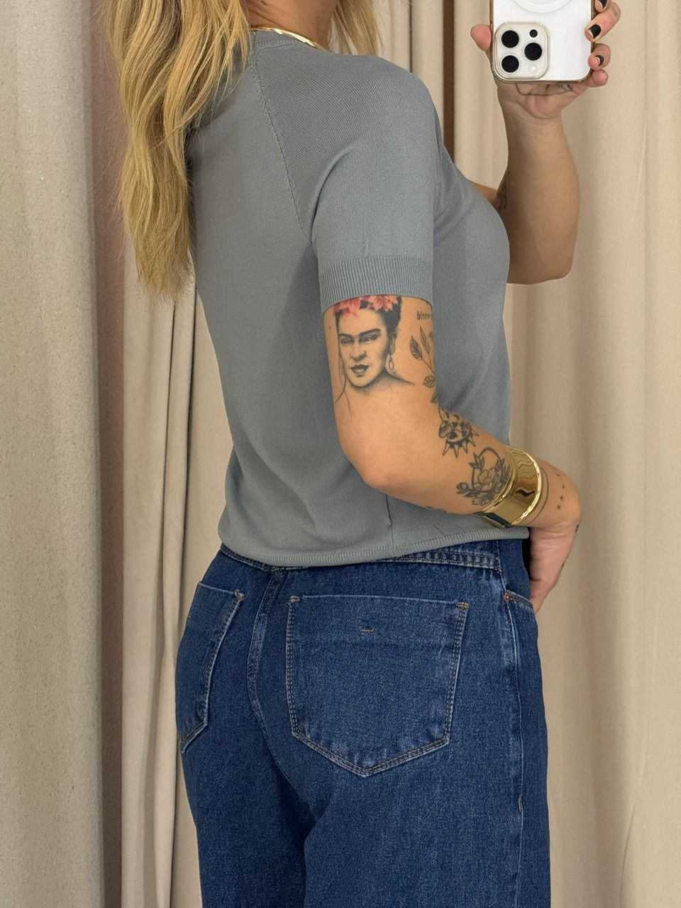 BLUSA YANE TRICOT CINZA