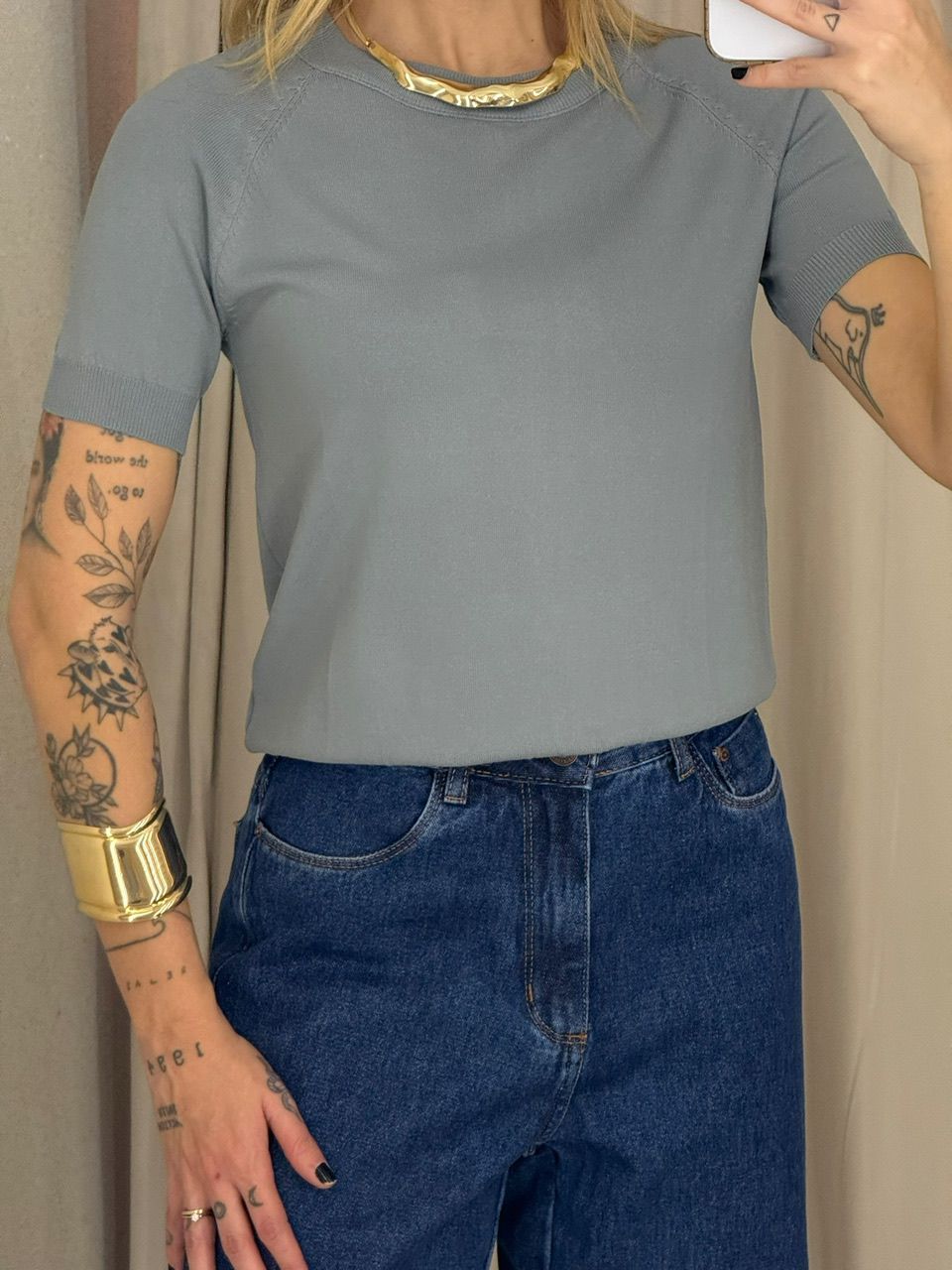 BLUSA YANE TRICOT CINZA