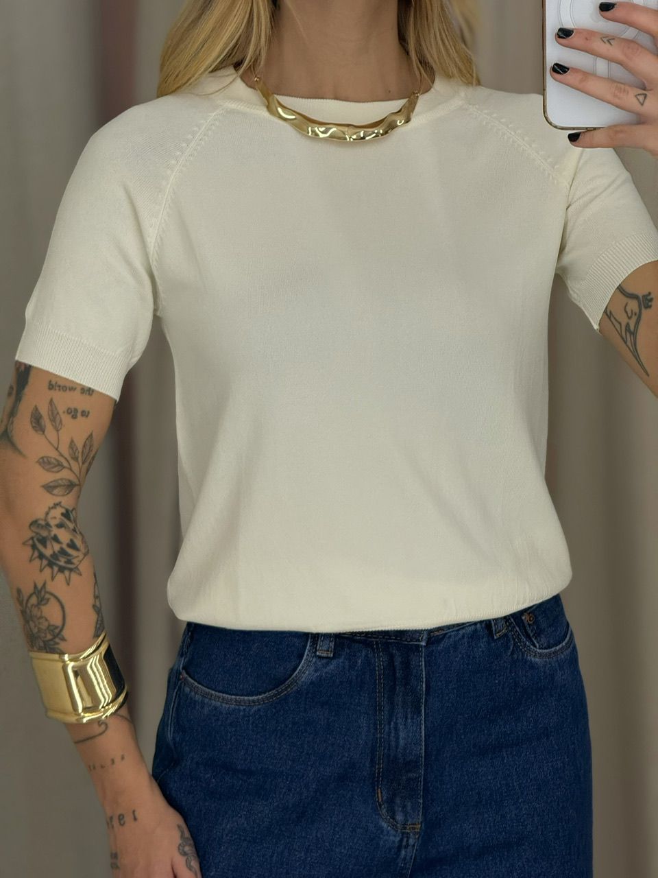 BLUSA YANE TRICOT MARFIM