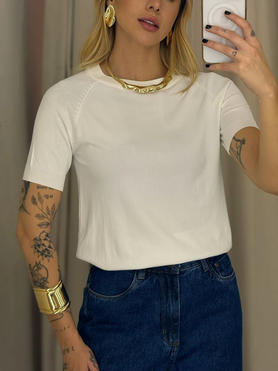 BLUSA YANE TRICOT MARFIM