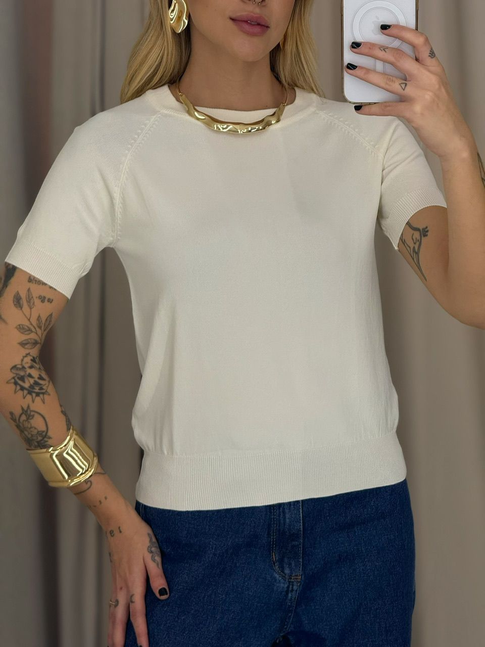 BLUSA YANE TRICOT MARFIM