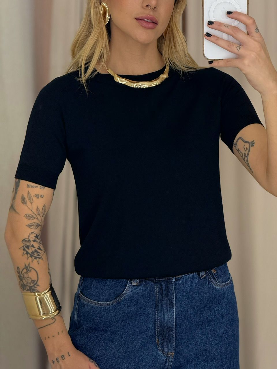 BLUSA YANE TRICOT PRETA