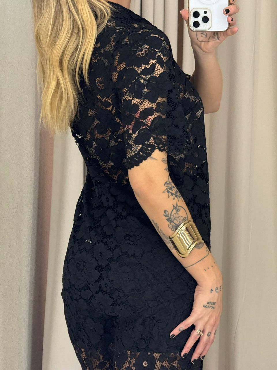 CAMISA ANA MARIA RENDA PRETA