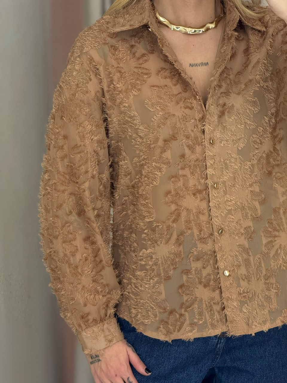 CAMISA TAMARA JACQUARD CAPUCCINO