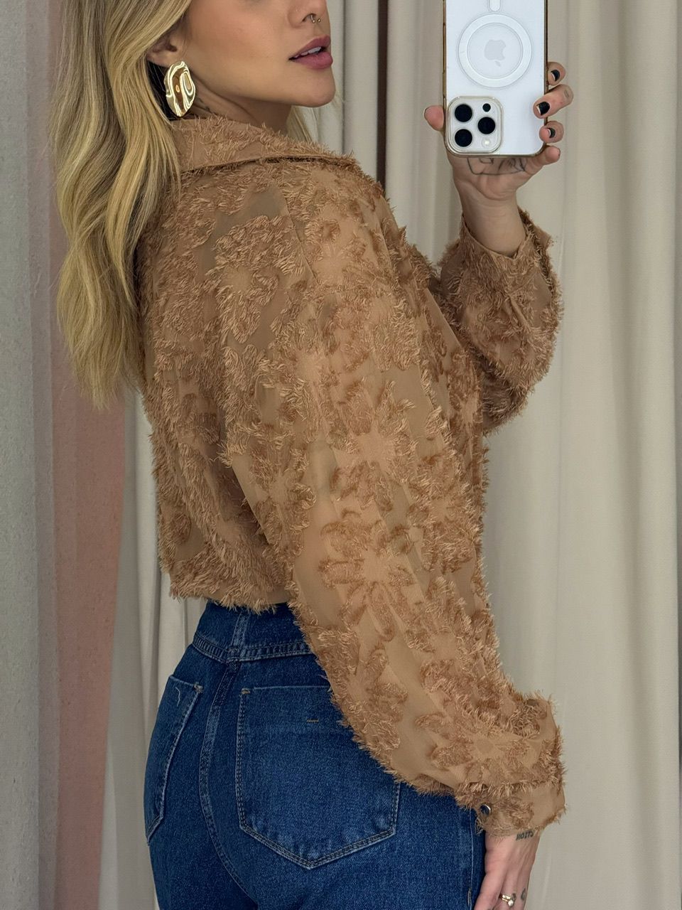 CAMISA TAMARA JACQUARD CAPUCCINO