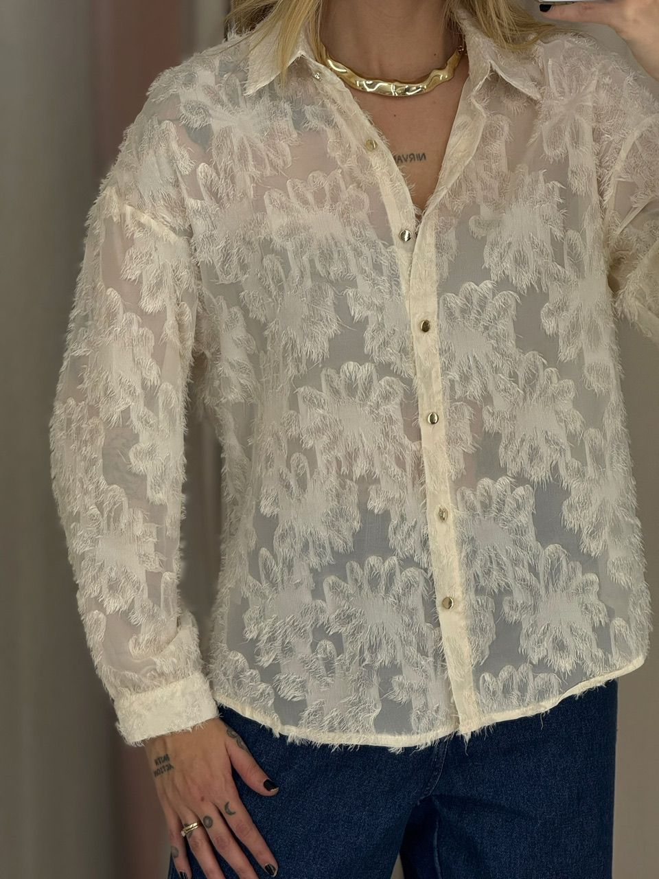 CAMISA TAMARA JACQUARD MARFIM