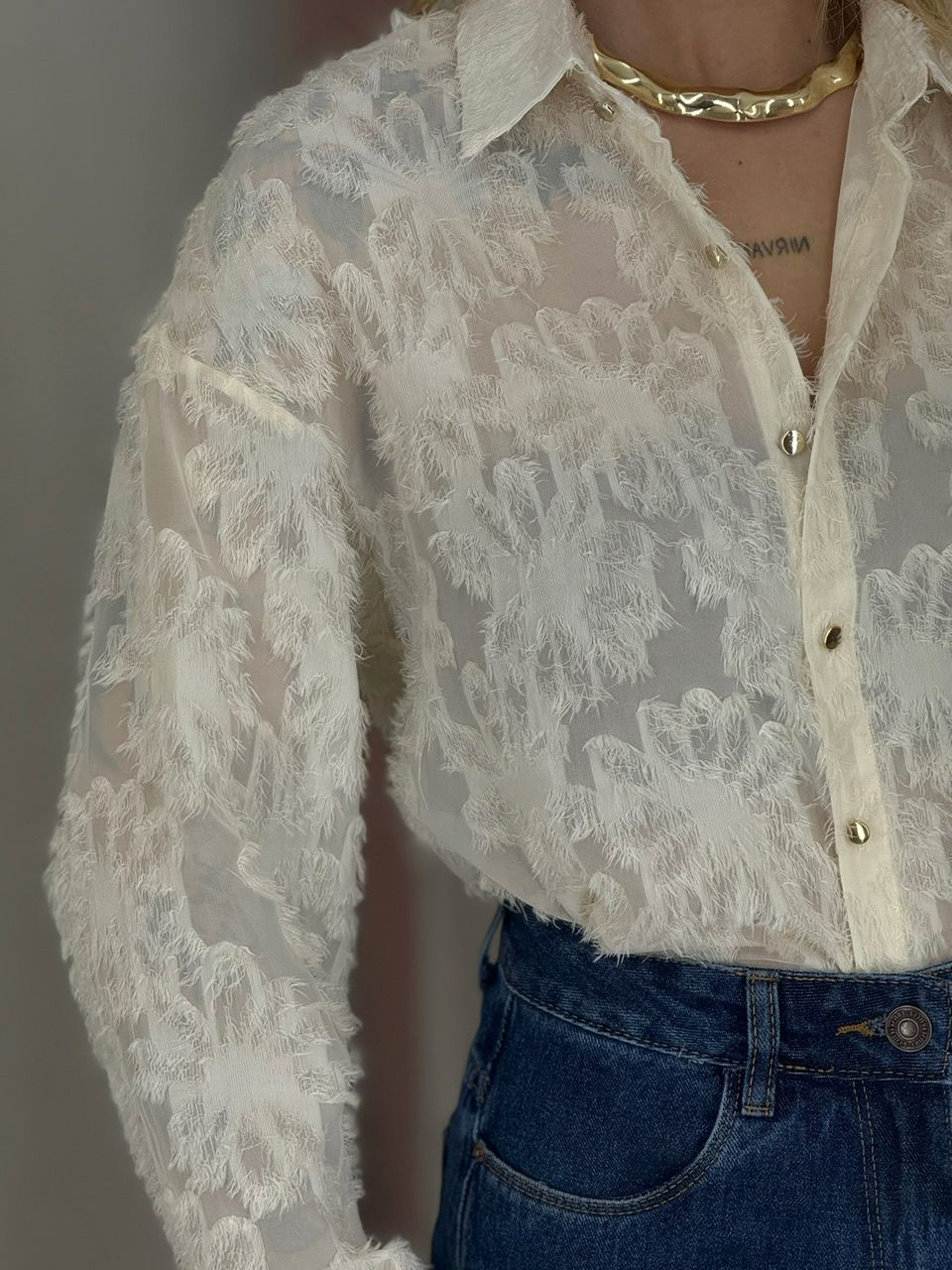 CAMISA TAMARA JACQUARD MARFIM
