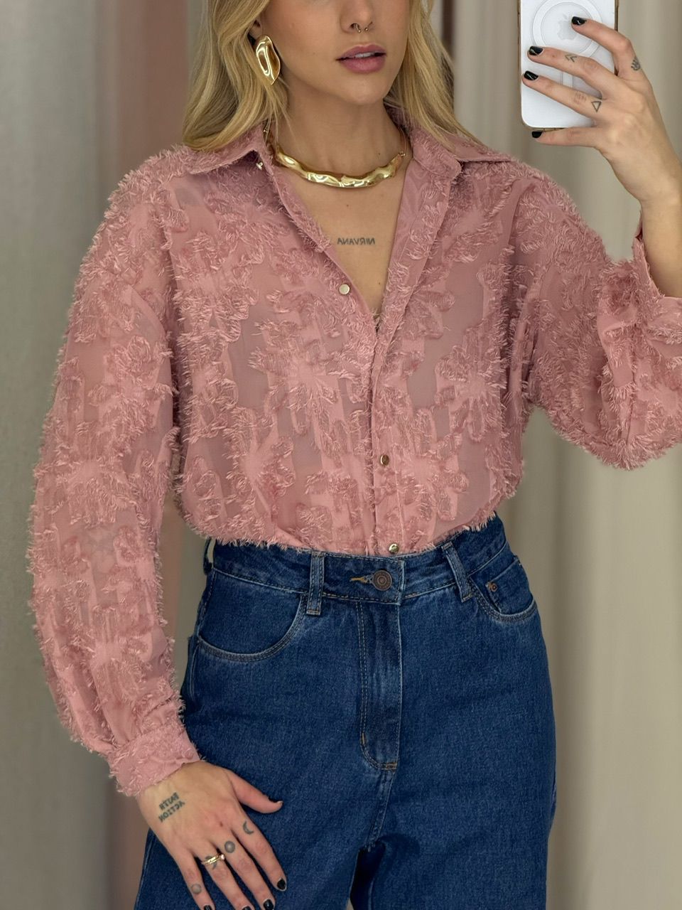 CAMISA TAMARA JACQUARD ROSE