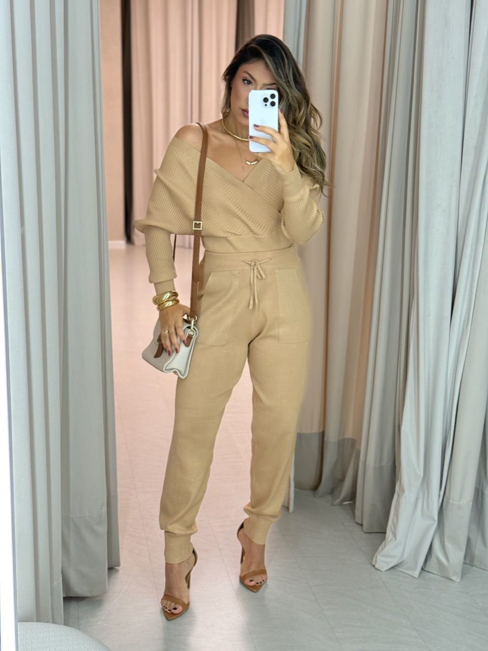 CONJUNTO MONIQUE TRICOT NUDE - 0064840049 - CAROLLA FERRARO