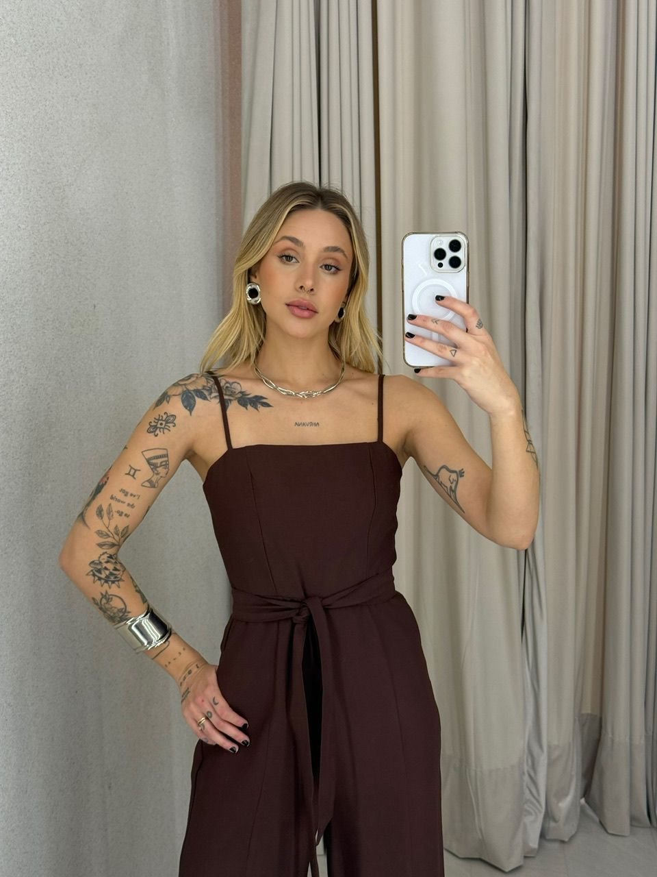 MACACÃO LIZ FAIXA MARROM