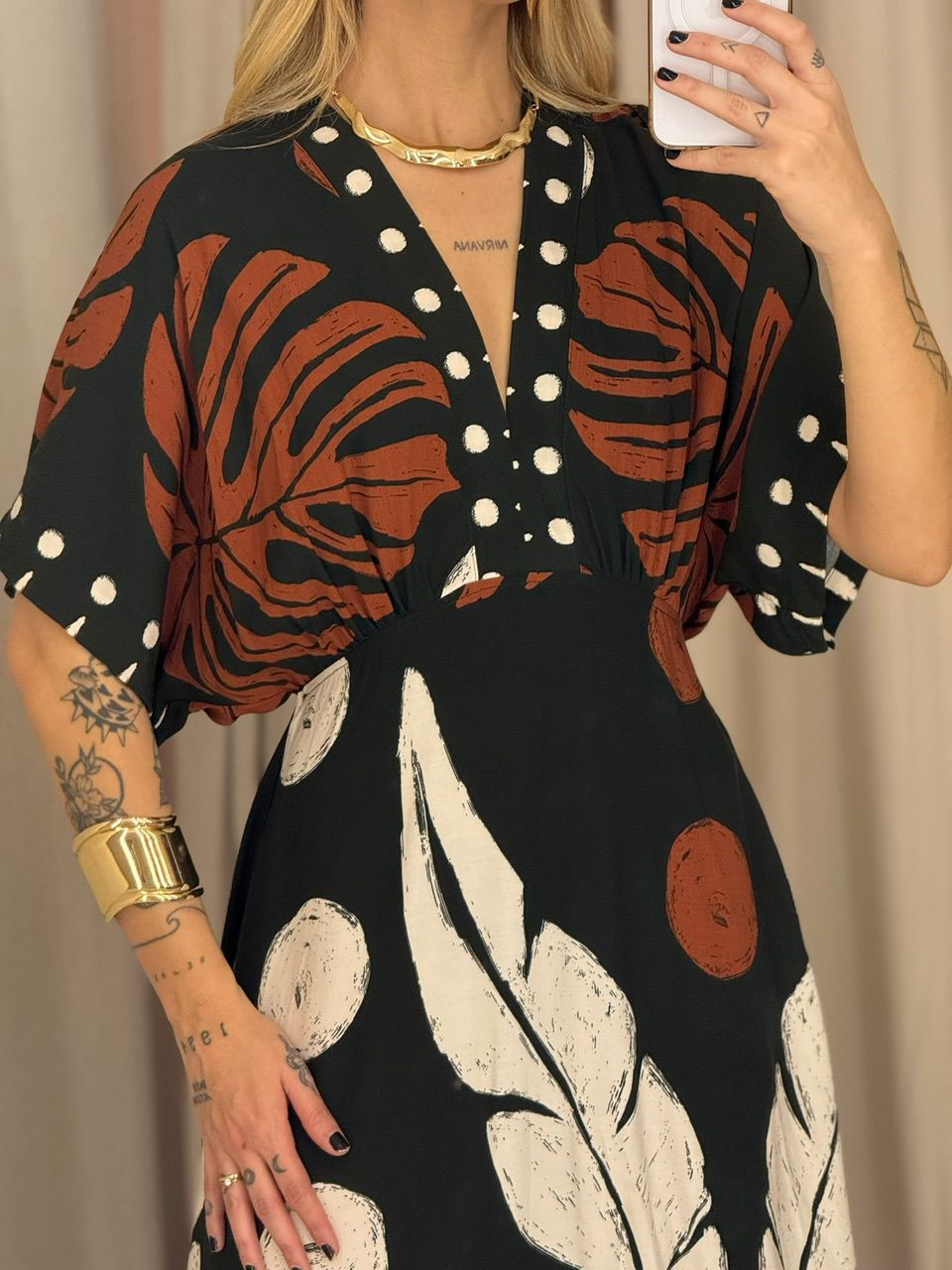 VESTIDO TAUANY ESTAMPADO VERDE