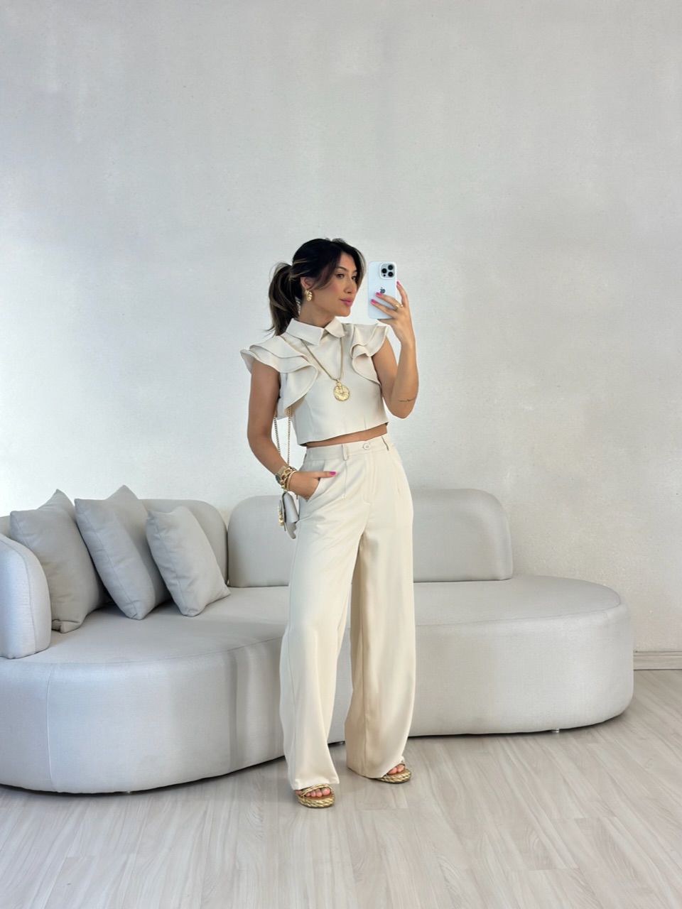CONJUNTO DÉBORA CALÇA AREIA