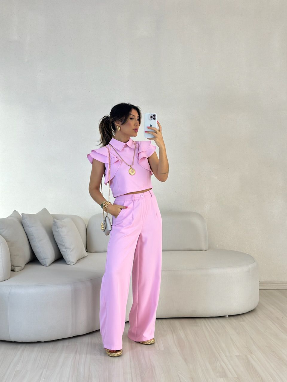 CONJUNTO DÉBORA CALÇA ROSA