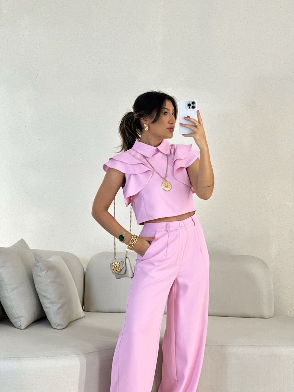 CONJUNTO DÉBORA CALÇA ROSA